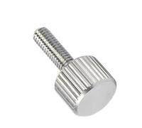 Screws 2pcs 304 Stainless Steel Knurled Thumb Screws, M8 Manual Adjustment Plain Flat Type Screw for Machinery(M8x16mm)