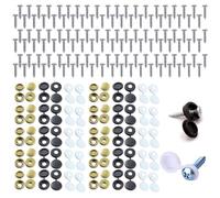 Screws and Caps 120 Pcs Car Number Plate Fixing Kit Number Plate Screws, Number Plate Fixing Fitting Kit, for Number Plate Car License Plates Fixing Fitting Kit