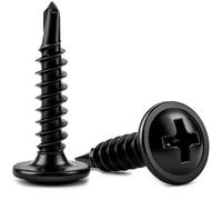 Screws City 4.2mm X 13mm - Pack Of 100 - Din 7504 - Black Self Drilling Wafer Head Self Tapping Steel Screws For Metal Sheets - M11B