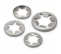 Screws City 4mm - Pack Of 50 - Stainless Steel - Spring Starlock Washers For Shaft Retaining Push On Clips An 82 - F02E