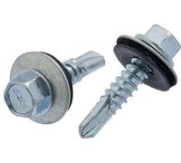 Screws City 5.5mm X 25mm - Pack Of 100 - Silver Self-Drilling Roofing Screws Farmer Screws With Epdm Sealing Washer Painted D09D