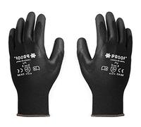 Screws City Pack of 30 - Medium Black Work Protective PU Coated Safety Work Gloves for Builders Gardening Construction Diy (Size 8)