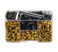 Screws Fairing Bolt Kit Compatible With NC750X For ADV For 350 For Fz8 Dio AF18 AF27 190pcs Motorcycle Complete Fairing Bolts Screw(Yellow)