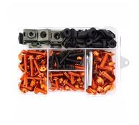 Screws For CB125R CB250R CB300R CB400X CB400F CB500X CB600F CB650R CB650F CB1000R CB1300 195Pcs Motorcycle Fairing For Bolt Screws Kit Nut Clips(Orange)