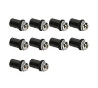 Screws Nuts 10pieces Motorcycle M5 16mm Metric Rubber Well Nuts Fairing Cowl Windshield Nut Bolt Screw Kit(SILVER)