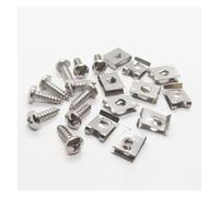 Screws Nuts 60 Sets Stainless Steel Self-tapping Screws U Type Clips M4.2/4.8/3.5 For Car Motorcycle Fastener Fender Bumper Protection