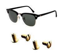 screws Replacement for Ray Ban RB3507 RB2716 RB3016 Clubmaster Back Side Lenses Screws 4 with Screwdriver 1 (Golden) (Nose bridge Hold Screws)