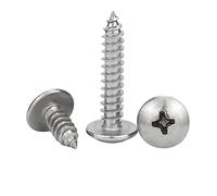 Screws Screw set 10-50pcs M3/M3.5/M4/M5/M6 Cross Recessed Big Round Head Self-tapping Screw 304 Stainless Steel Phillips Wood Screw, M5x90mm