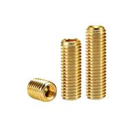 Screws set, 50pcs DIN916 M4 Brass Hexagon Hex Socket Set Screws With Cup Point Grub Screw Bolts(M4*4)