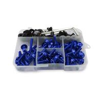 Screws Set Compatible With For MT07 MT09 MT10 R1 R3 195PCS Motorcycle M6 For M5 Fairing Bolts Kit Bodywork Screws Nut(Blue)