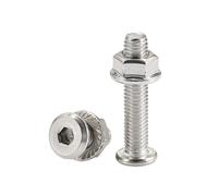 Screws, Stainless Steel M3 M4 M5 M6 M8 M10 M12 Large Flat Hex Hexagon Socket Head Allen Screw Flange Nut Furniture Connector Insert Joint Bolt