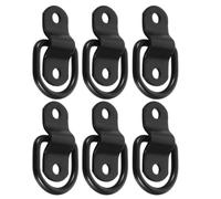 Screws Tie down Anchors 6 Set Black Iron D Ring for Trailer | Surface Mount Hardware, Truck Bed and Cargo Trailer Use, Easy Installation, Convenient Ring Design