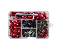 Screws Universal 177pcs Motorcycle Aluminum Complete Fairing Bolts Kit Motorbike Fasteners Bolts Nut Clips Kit(Red)