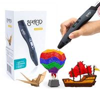SCRIB3D Advanced 3D Printing Pen with Display - Includes Advanced 3D Printing Pen, 3 Starter Colors of PLA Filament Stencil Book + Project Guide, and Charger