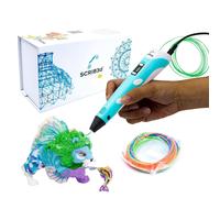SCRIB3D P1 3D Printing Pen with Display - Includes 3D Pen, 3 Starter Colors of PLA Filament, Stencil Book + Project Guide, and Charger