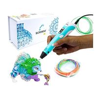 SCRIB3D P1 3D Printing Pen with Display - Includes 3D Pen, 3 Starter Colors of PLA Filament, Stencil Book + Project Guide, and Charger