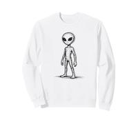 Scribble Art Alien Sketch Space UFO Abstract Minimalist Sweatshirt
