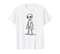 Scribble Art Alien Sketch Space UFO Abstract Minimalist T-Shirt