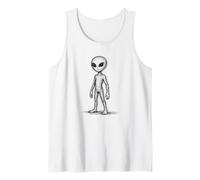Scribble Art Alien Sketch Space UFO Abstract Minimalist Tank Top