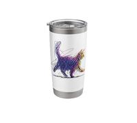 Scribble Cat Line Art Minimalist Sketch Hand Drawing Cat Stainless Steel Insulated Tumbler