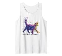 Scribble Cat Line Art Minimalist Sketch Hand Drawing Cat Tank Top