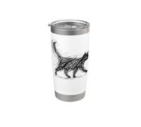 Scribble Cat Minimalist Walking Raised Tail Pet Lover Stainless Steel Insulated Tumbler