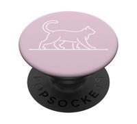 Scribble Cat Outline Minimalist Graphic PopSockets Adhesive PopGrip