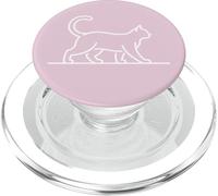 Scribble Cat Outline Minimalist Graphic PopSockets PopGrip for MagSafe