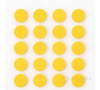 Scribble Colourful Round Refrigerator Magnets, 30mm Office Magnets (24 Pack), Perfect for Whiteboards, Lockers & Fridges (Yellow)