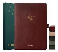 Scribble & Dot 2026 Diary Page a Day A5 Jan'26-Dec’26 | Dairy 2026 Day a Page + Monthly Overviews | Luxury Daily Diary for Busy Schedules (Maroon Mixed)