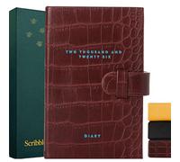 Scribble & Dot 2026 Slim Pocket Diary A6 Week to View Jan-Dec, Small Luxury Diary With Notes, Tear-off Shopping Lists & More for Busy Schedules (Burgundy Mixed)