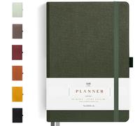 Scribble & Dot® A Daily Planner, Weekly and Monthly Layout | Achieve Your Goals With This Weekly Organiser Diary, A5 size, Hardcover Agenda. Start Anytime (Forest)