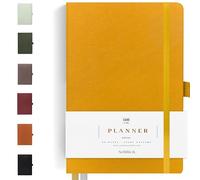 Scribble & Dot® A Daily Planner, Weekly and Monthly Layout | Achieve Your Goals With This Weekly Organiser Diary, A5 size, Hardcover Agenda. Start Anytime (Mustard)