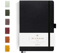 Scribble & Dot® A Daily Planner, Weekly and Monthly Layout | Achieve Your Goals With This Weekly Organiser Diary, A5 size, Hardcover Agenda. Start Anytime (Black)