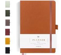 Scribble & Dot® A Daily Planner, Weekly and Monthly Layout | Achieve Your Goals With This Weekly Organiser Diary, A5 size, Hardcover Agenda. Start Anytime (Rust)