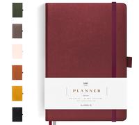 Scribble & Dot® A Daily Planner, Weekly and Monthly layouts | Achieve Your Goals With This Weekly Organiser Diary, A5 size, Hardcover Agenda. Start Anytime (Burgundy)