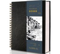 Scribble & Dot™ A5 Sketchbook for Artists 200GSM Ultra Thick Paper - Spiral Bound Art Book, A5 Sketch Pad for Sketching, 14 x 20cm, 50 Sheets / 100 Pages per Book.