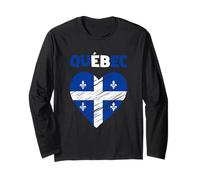 Scribble Heart Quebec Flag Proud Quebec Heritage Long Sleeve T-Shirt