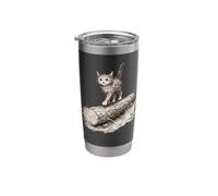 Scribble Kitten on a Log Stainless Steel Insulated Tumbler