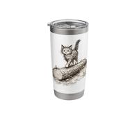 Scribble Kitten on a Log Stainless Steel Insulated Tumbler