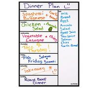 Scribble Magnetic Whiteboard Fridge Calendar - Meal Planner and Shopping List White Board - Large A3 Memo Board & Family Planner Notice Board - Weekly
