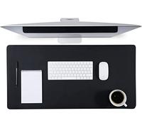 Scribble PU Leather Desk Mat, Large Mouse Pad, Table Protector 40 x 80cm, A Waterproof, Heat Resistant Desk Pad for Home & Office, Black (Double Sided)