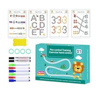 Scribble Smart Workbook, Preschool Learning Activities Tracing Letters Books With Pen, Reusable Letter Tracing Workbook Educational Handwriting Practice Materials