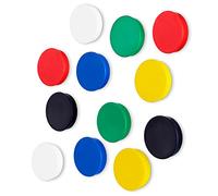 Scribble Strong Colourful Round Refrigerator and Whiteboard Magnets, Perfect for Homes and Offices,36mm Diameter (12 Pack) (Assorted)