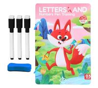 Scribble Writing Exercise Cards, Writing Skills Training Cards Reusable - Writing Learning Book Interactive Fun Competence Development for Children Preschool Children