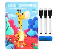 Scribble Writing Practice Cards, Reusable Educational Game for Pen Guidance, Writing Learning Book, Interactive Fun, Competence Development for Children, Preschool Children