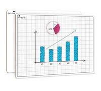 SCRIBBLEDO 11”x14” Large Graph Dry Erase Grid Board Double-Sided White Board .75” Cells Drawing Math Grid Lines Graphing Charts Whiteboard for Home School Classroom Teachers and Students