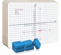 Scribbledo 5 Pack Dry Erase XY Axis Coordinate Plane Graph Lap Boards 9” X 12” for Student Teachers and Classroom Use, Math White Board - Double Sided White Boards with 5 Erasers Included