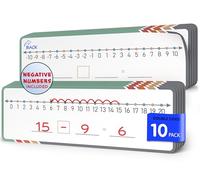 SCRIBBLEDO Dry Erase Negative Number Line for Students 4”x12” Small White Board Dry Erase Sheets Math Manipulatives Addition Subtraction Numberline for Classroom Supplies Teacher Pack 10 Sheets