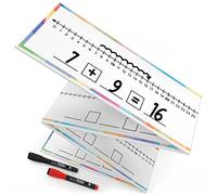 SCRIBBLEDO Dry Erase Number Line Board Double Sided 1-100 Number Lines for Students with a Red & Black Dry Erase Marker Featuring 0-100 Number Line on One Side and Blank Line on The Other